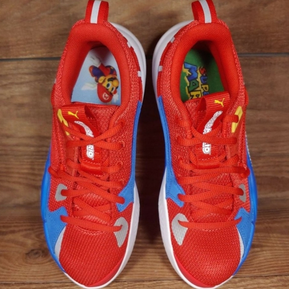NWB Puma RS-Dreamer Super Mario 64 Red Blue 194652-01 Youth Size 4C
